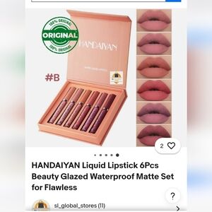 HANDAIYAN MATTE LIQUID LIPSTICK SET B 6 COLOR COLLECTION In Original Wrap